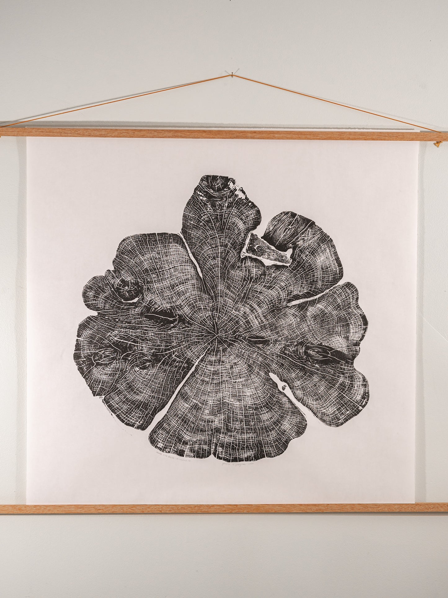Cedar with Brick - Richmond, VA | Original Tree Ring Block Print