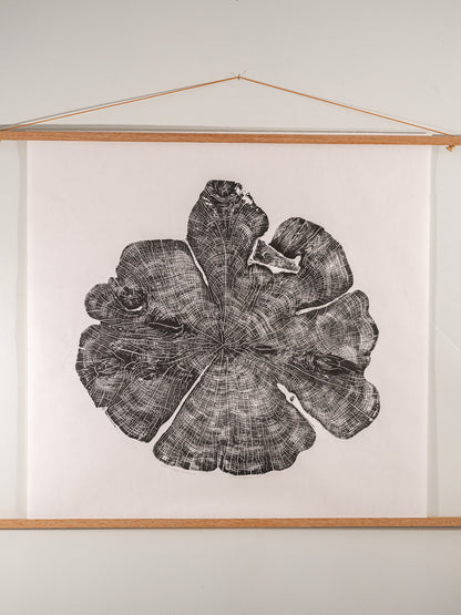 Cedar with Brick - Richmond, VA | Original Tree Ring Block Print