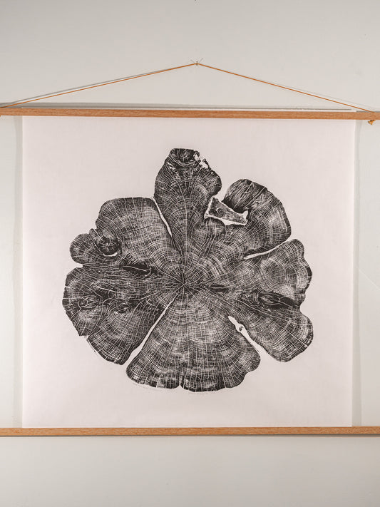 Cedar with Brick - Richmond, VA | Original Tree Ring Block Print