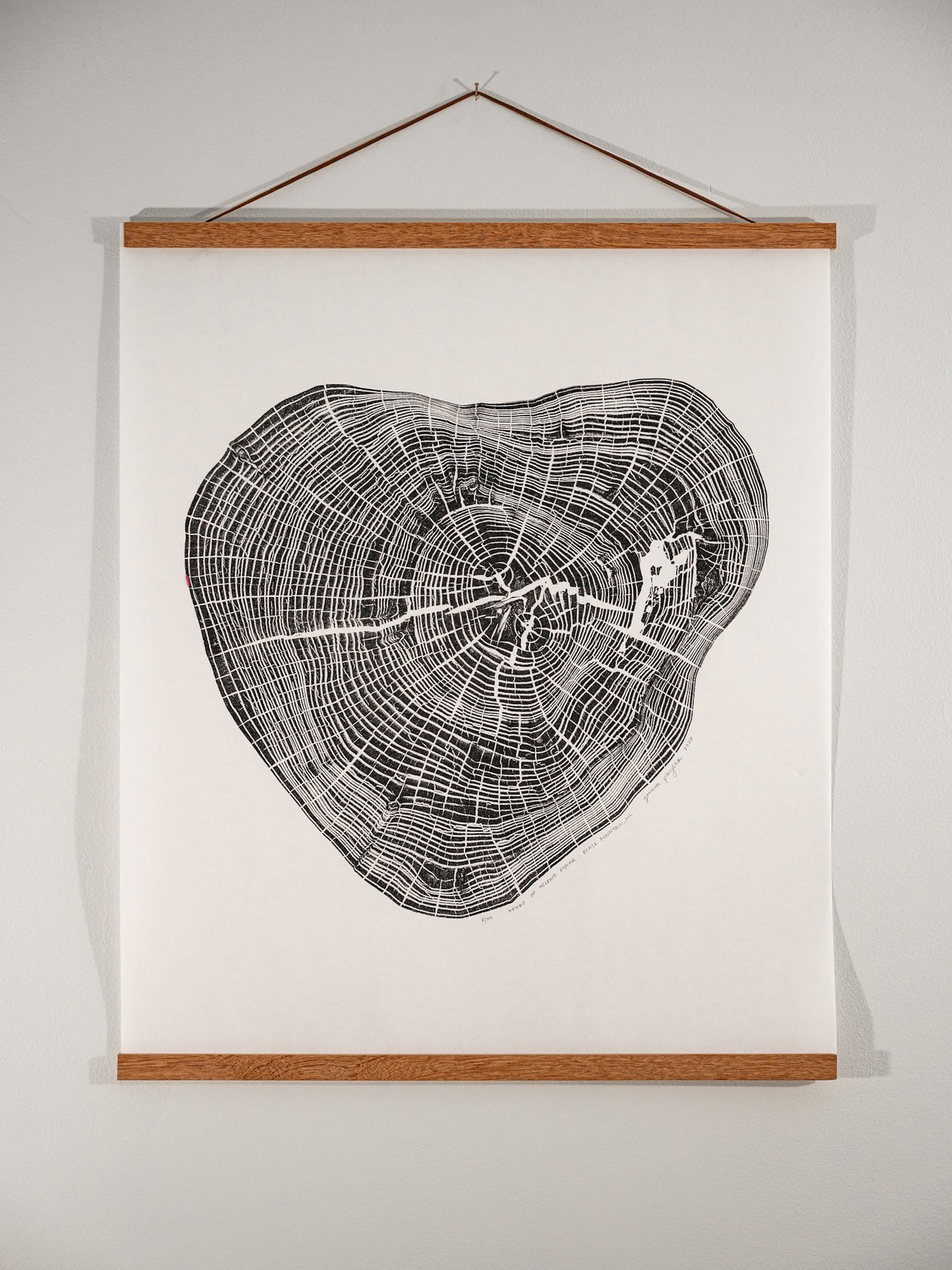 Heart of Helene Poplar - Black Mountain, NC | Original Tree Ring Block Print