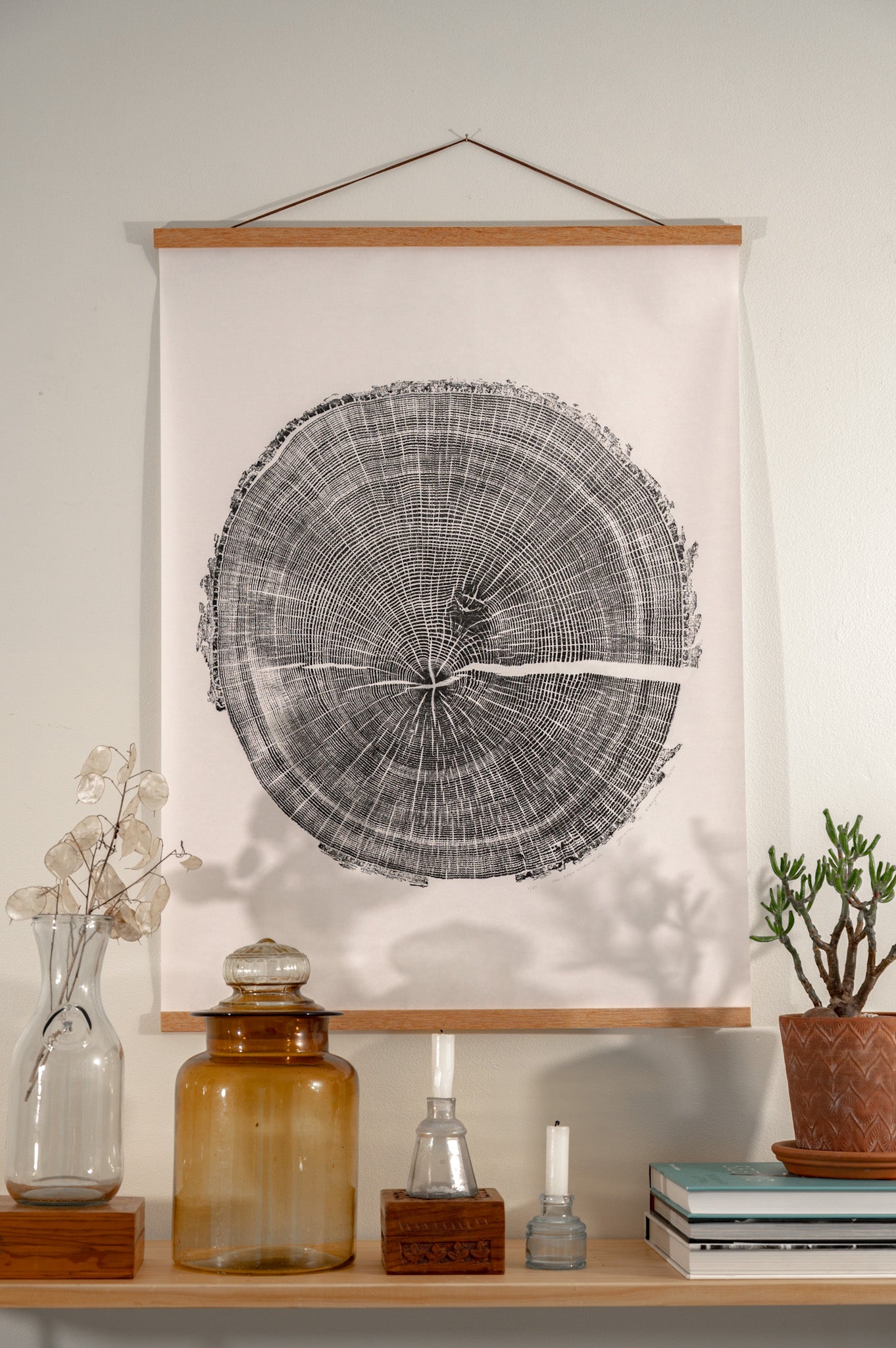 East Asheville, NC | Original Tree Ring Block Print