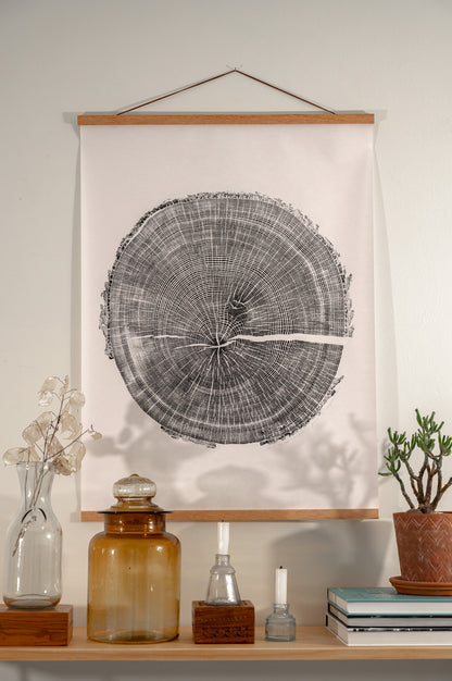 East Asheville, NC | Original Tree Ring Block Print